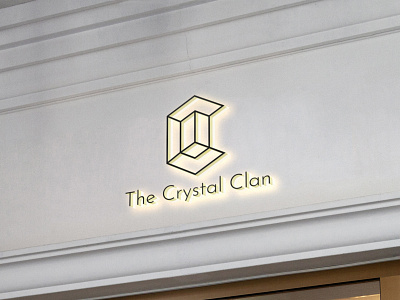 Logo-Design-C-Font-Crystal-Clan-Hexagon-Hex-Polygonal-Line