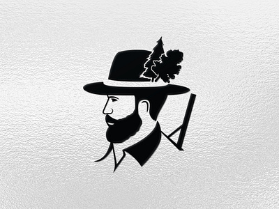 Logo-Design-Cowboy-Crown-Tree-Pine-Forest-Beard-Gun-Man-Symbols