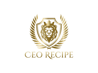 Logo-Design-Lion-Crown-Shield-Golden-Gold-Symbols-Service