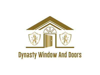 Logo-Design-Door-House-Building-Lion-Property-Crown-Window-Gold branding building business construction corporate crown design door gold graphic design house illustration lion logo logo design property realestate typography vector window