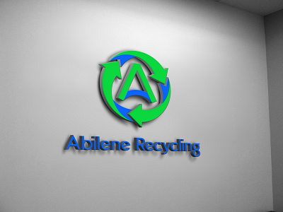 Logo-Design-A-Recycling-Green-Blue-Letter-Rotation-Typography