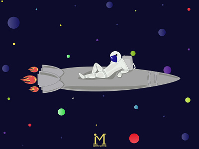 Cosmonaut Illustration adobe ai cosmonaut cosmos design graphic illustration rocket