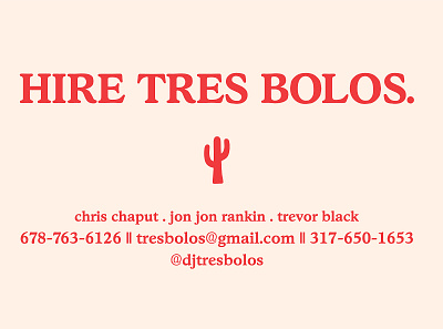Tres Bolos (back business cards) brand brand identity branding business card design logo typography vector