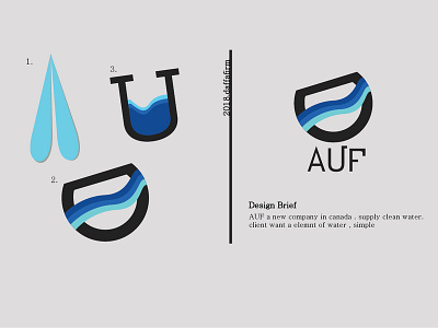 Logo Design [ AUF water ] adobe illustrator app brand branding canada design elegant golden ratio icon illustration imagine logo logo a day logodesign masculine typography ui ux vector web