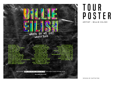 TOUR POSTERS - @billieeilish artist billieeilish branding flayers flyer illustration posters tourposters