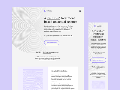 Tinnitus Treatment Landing Page aerolab design flat graphic design illustration landing logo minimal typography ui ux vector web website