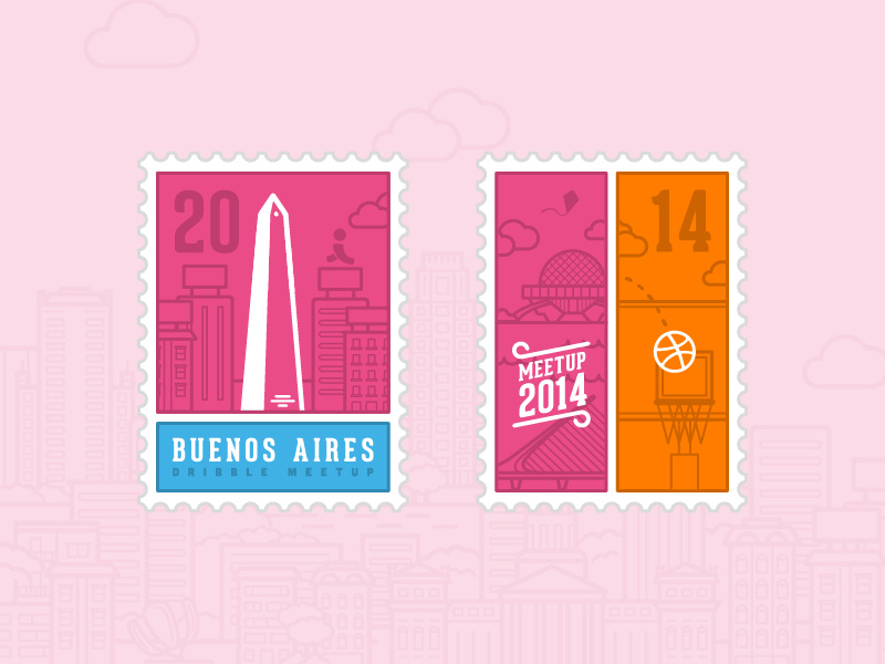 Dribbble Meetup Stamps! by Alejandro Vizio for Aerolab on Dribbble