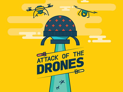 Attack of the Drones attack drones game helicopter javascript js planetarium ski videogame yellow