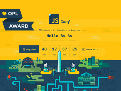 JsConf.ar OPL best of 2014 2014 award best buenos aires flat javascript js landing page yellow