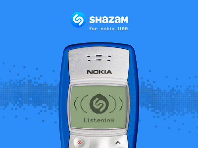 Shazam for Nokia 1100 1100 apple april colors flat free mockup nokia psd template