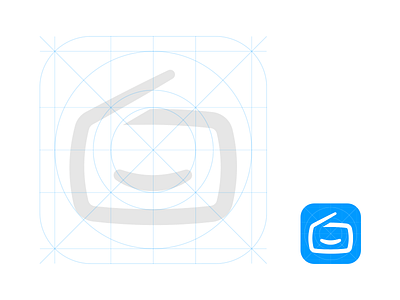 Simple Radio new logo :) android app blue branding empathy icon ios logo new smile