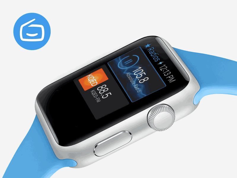 Simple Radio is out! apple blue flat force tap icons radio record simple watch