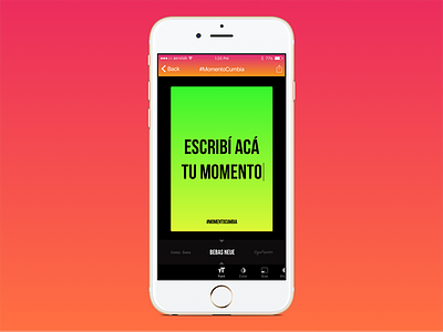 #MomentoCumbia app color cumbia font gradient green ios iphone poster red