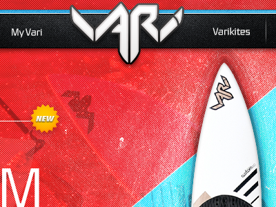 Varikites Home! diagonal graphic design gui kite sport surf ui ux