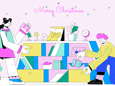 'Merry Christmas' made by animwood.com for crello.com christmas christmastime present vector art vectoranimation