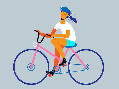 I love to ride a bike art illustration illustrator