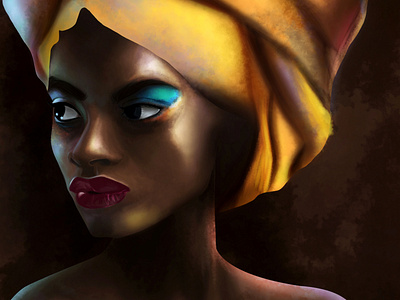African woman digital painting