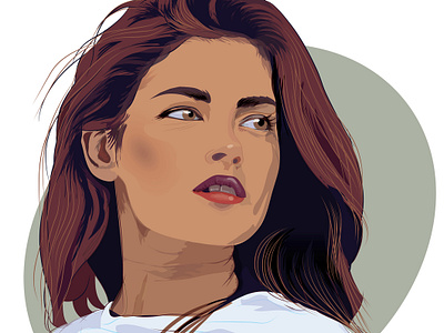 Vector drawing of a lady