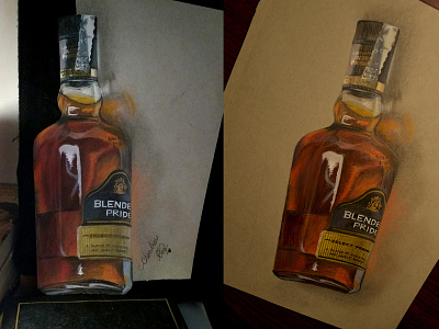 Drawing a bottle of Whiskey bottle drawing chandrani das drawing hand drawing