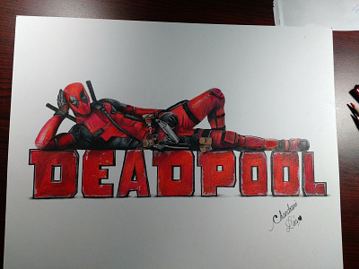 Drawing of Deadpool chandrani das drawing hand drawing