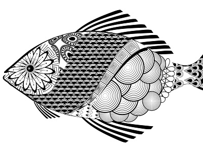 Zenatngle fish chandrani das drawing graphic design illustration vector