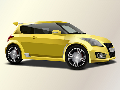 Vector darwing of a car car darwing chandrani das drawing graphic design illustration vector yellow car