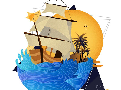 Ship Illustration chandrani das design drawing graphic design illustration vector