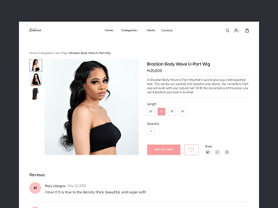 Seduire Wigs Website Product Page concept ecommerce product page ui website wigs