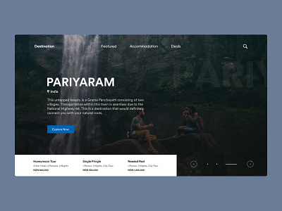 Travel Exploration Landing Page concept design travel ui web design