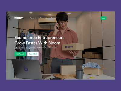 Bloom Hero Section concept design hero landing page ui web design website