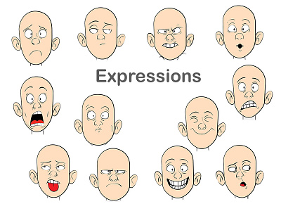 Expressions animation character design design expression flat icon illustration photoshop vector wacom