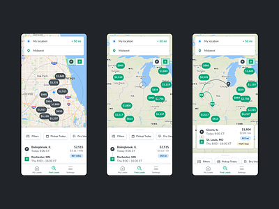 Transfix App: Map Search app freight mapbox maps mobile search ux