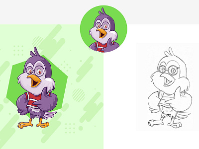 Bird Mascot bird cartoon character cute design emoji illustration illustration art logo mascot vector