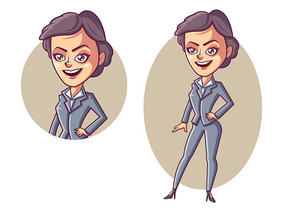 Business woman mascot branding busines cartoon character design illustration art lady logo vector woman