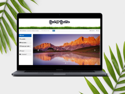 Bed&Baita website airbnb branding carousel css design front end home page html 5 javascript landpage logo mountain natural navbar party website php sql ui ux website