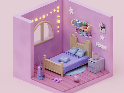 Low Poly bedroom