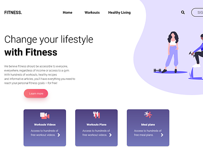 fitness concept web design adobe illustrator design fitness ui