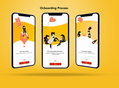 onboarding food delivery app YOMMY adobe photoshop adobe xd adobe xd designer onboarding ui ui ux