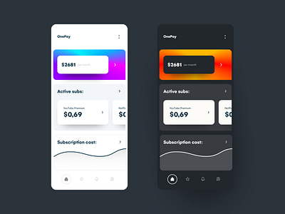 OnePay - Mobile app - Concept app design flat minimalism mobile ui ux vector