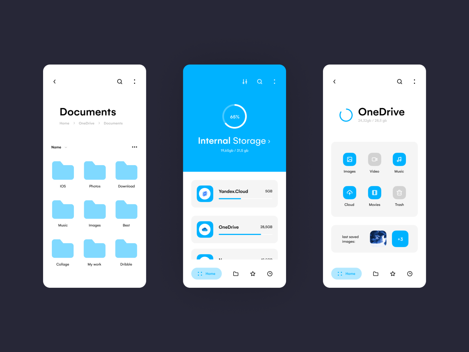 Storage Mobile app Concept by Nikita Marfin 😺 on Dribbble