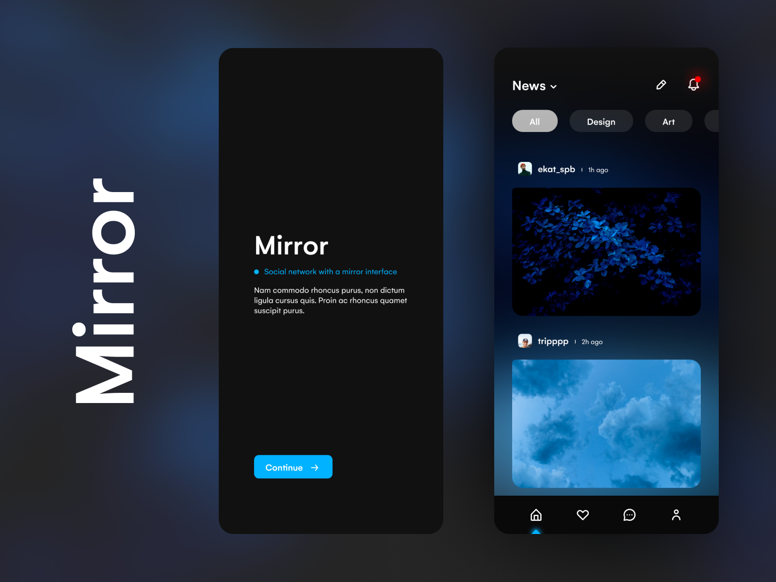 Mirror - Mobile app - UI/UX design by marf ð¥ on Dribbble