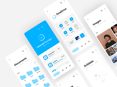 Storage - Mobile app - UI/UX - Concept app blue concept design flat folder minimalism mobile storage style ui ux