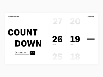 👨🏻‍🎨 Daily UI #14 Countdown Timer black white countdown design flat minimal time type typography