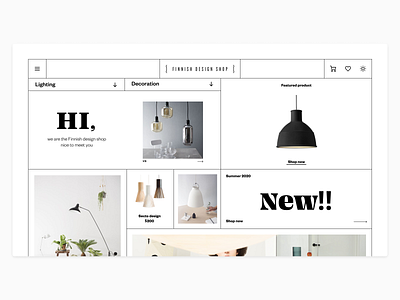 Finnish Design Shop- #5 branding design flat minimal nordic product page typography ui vector