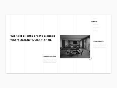 Interiors Weekly - A Portfolio Exploration blackandwhite clean ui design flat minimal typography ui