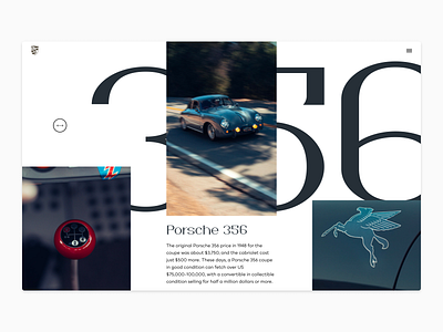 Porsche 356 exploration car design graphic design simple typography ui