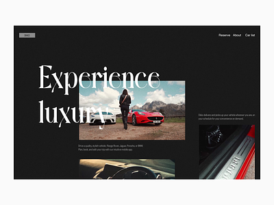 Luxury Car rental landing page exploration branding car design drving flat loading minimal motion graphics simple