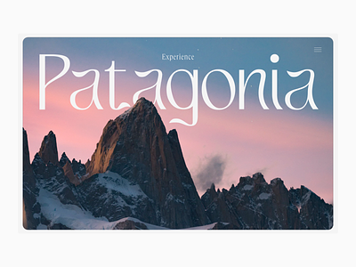 Tourism Landing page design images landing page minimal patagonia travel typography
