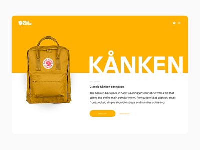 👨🏻‍🎨 Daily UI #12 Single Product bag baggage branding design kanken product