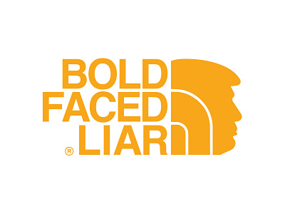 Bold Faced Liar capitalism helvetica liar north face orange trump yellow